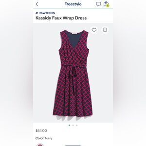 Freestyle Navy and Pink Geometric Midi Dress